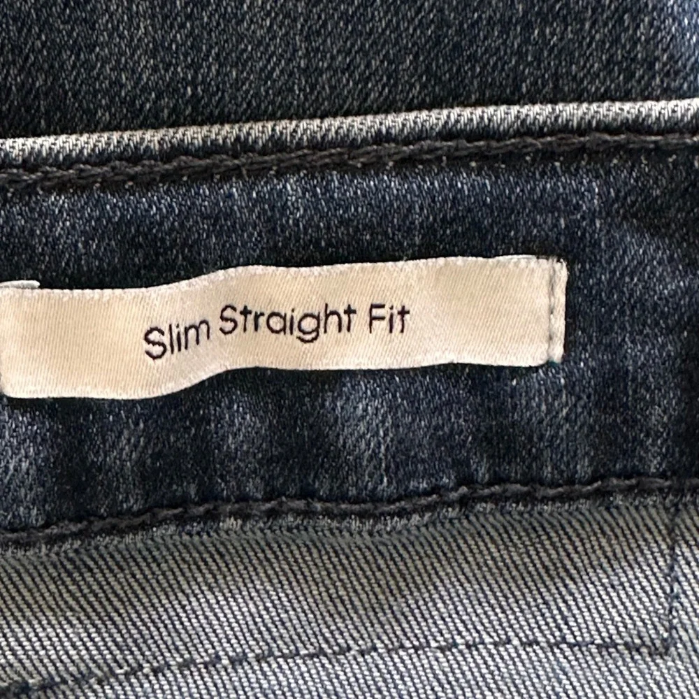 Calvin Klein Jeans Mens 34x29 Slim Straight Fit Dark Wash Stretch Denim Blue